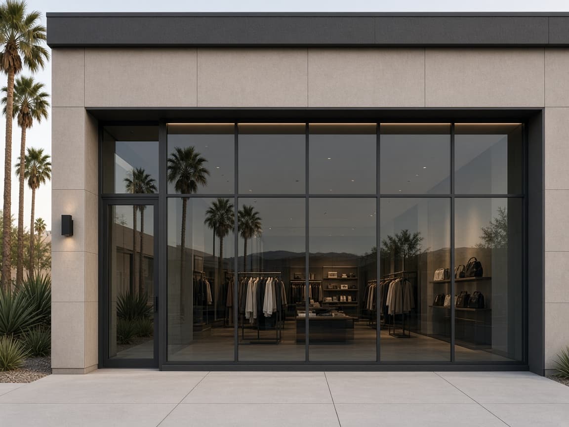Retail storefront glass after film